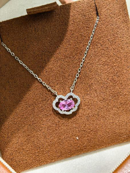 Luxe Heirloom Pendant Necklace - Pink Sapphire