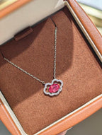 Luxe Heirloom Pendant Necklace - Lotus Pink