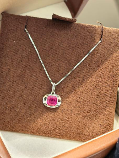 Luxe Heirloom Pendant Necklace - Pigeon Blood Red Hover Image