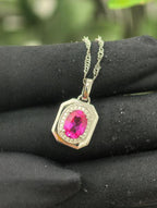 Luxe Heirloom Pendant Necklace - Hot Pink