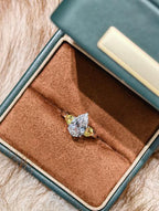 Droplet Teardrop Ring - White Sapphire