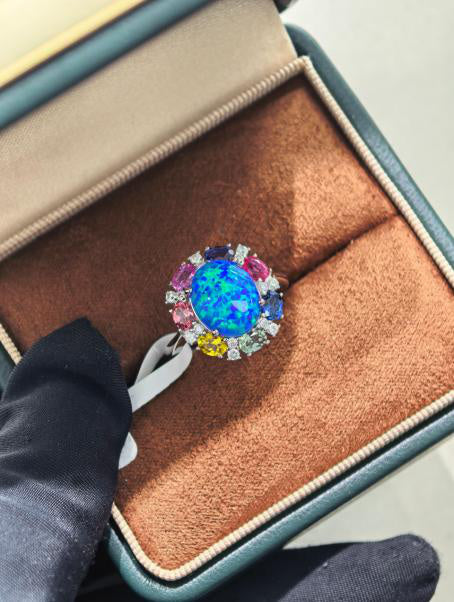 Luxe Heirloom Ring - 欧泊蓝