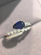 Droplet Teardrop Ring - Royal Blue