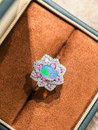 Garland Halo Ring - 欧泊白