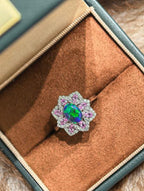Garland Halo Ring - 欧泊蓝