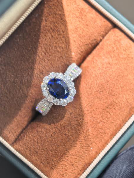 Statement Solitaire Ring - Royal Blue