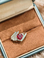 Sweetheart Ring - Pigeon Blood Red