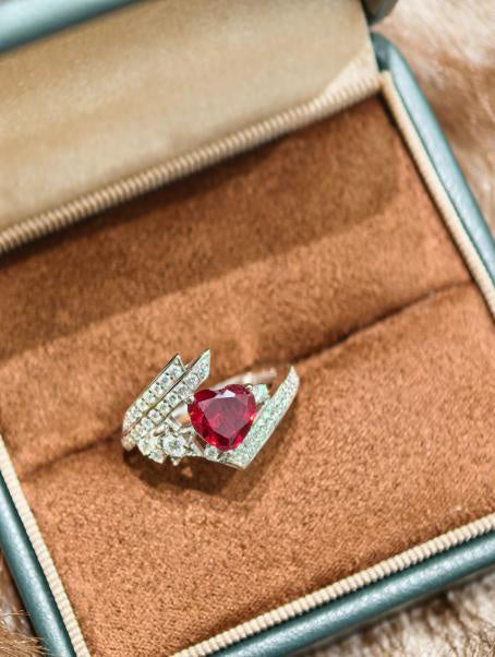 Sweetheart Ring - Pigeon Blood Red