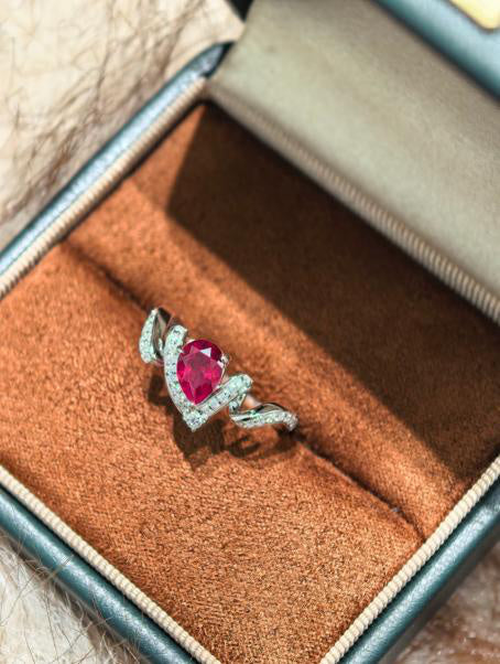 Sweetheart Ring - Pigeon Blood Red