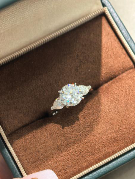 Past Present Future Ring - White Moissanite Hover Image