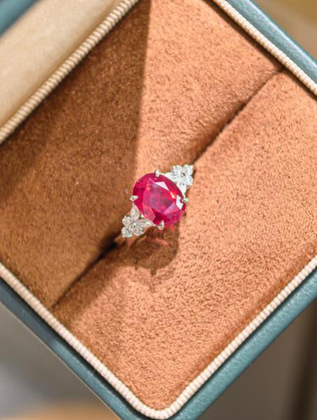 Statement Solitaire Ring - Pigeon Blood Red