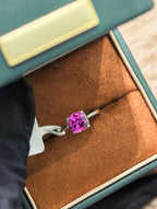 Cushion Solitaire Ring - Pink Sapphire