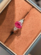 Statement Solitaire Ring - Padparadscha Pink #5