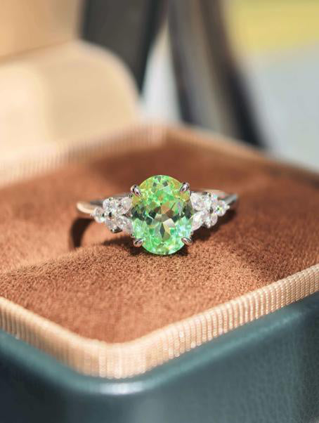 Statement Solitaire Ring - Mint Green