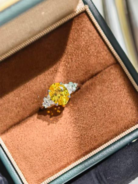 Statement Solitaire Ring - Canary Yellow