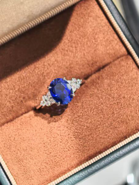 Statement Solitaire Ring - Royal Blue