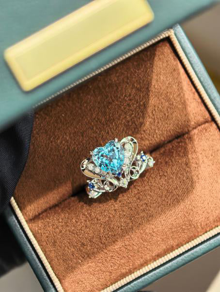 Sweetheart Ring - Aquamarine Blue