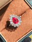 Droplet Teardrop Ring - Padparadscha Pink
