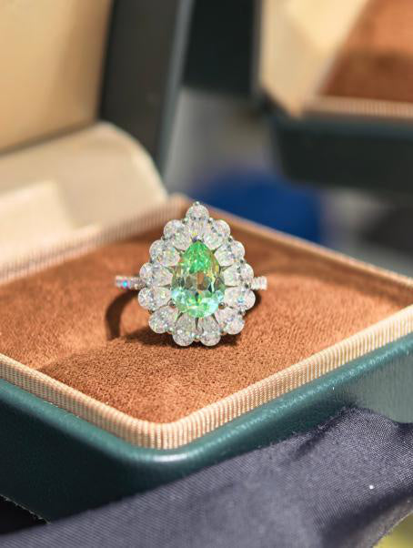 Droplet Teardrop Ring - Mint Green