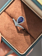 Droplet Teardrop Ring - Royal Blue