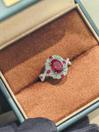 Statement Solitaire Ring - Pigeon Blood Red