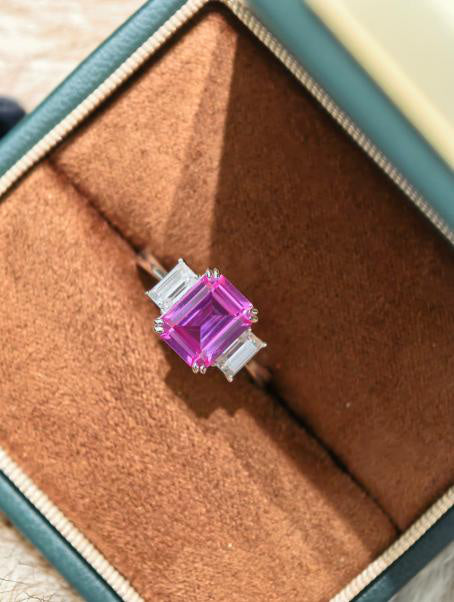Past Present Future Ring - Pink Sapphire