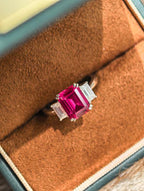 Past Present Future Ring - Pigeon Blood Red #5